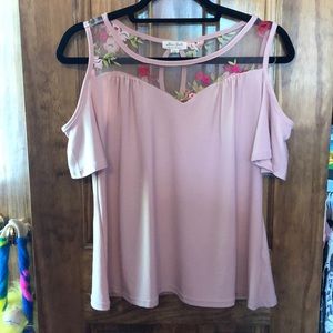 Ultra Flirt: open shoulder juniors shirt